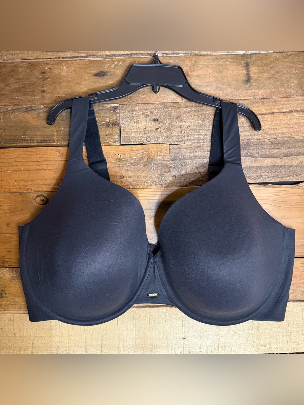 Lane Bryant Cacique Bra Lightly Lined Full Coverage Black 44H Smooth See Des